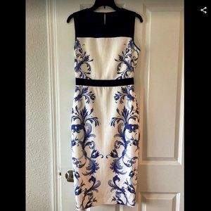 Ted Baker White and Blue Midi Dress